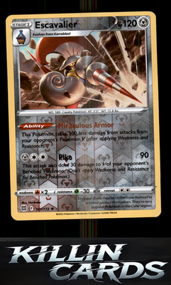 Reverse Holofoil Escavalier 101/172 Pokemon Rare SWSH09: Brilliant Stars Card NM
