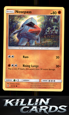 Nosepass 69/145 Pokemon Common SM - Guardians Rising Card NM