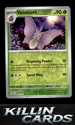Reverse Holofoil Venomoth 049/165 Pokemon Uncommon SV: Scarlet & Violet 151 Card