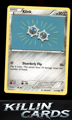 Klink 71/114 Pokemon Common XY - Steam Siege Card LP