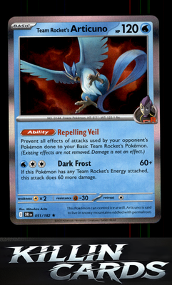 Team Rocket's Articuno 051/182 Pokemon Rare SV10: Destined Rivals Card NM