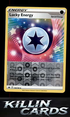 Reverse Holofoil Lucky Energy 158/198 Pokemon Uncommon SWSH06: Chilling Reign Ca
