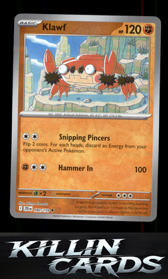 Reverse Holofoil Klawf 090/159 Pokemon Uncommon SV09: Journey Together Card NM