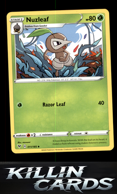 Nuzleaf 011/185 Pokemon Uncommon SWSH04: Vivid Voltage Card LP