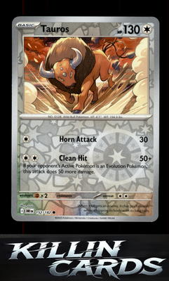 Reverse Holofoil Tauros 152/182 Pokemon Common SV10: Destined Rivals Card NM