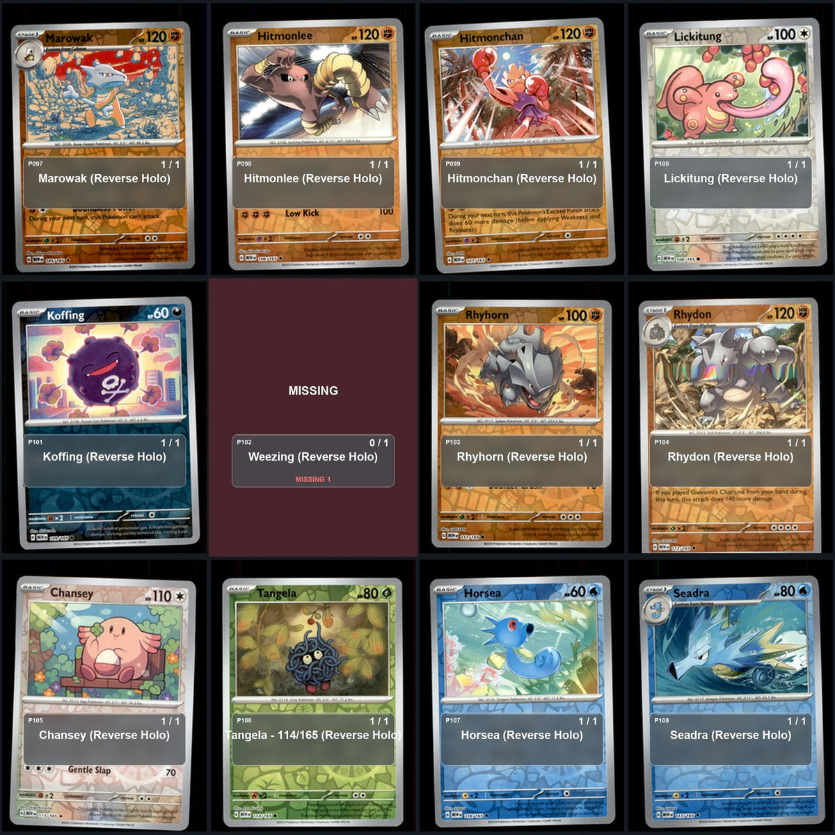 Pokemon TCG SV: Scarlet & Violet 151 Reverse Holo Master Set 114 Reverse Holo