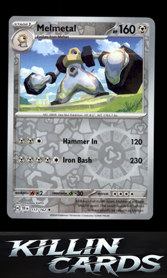 Reverse Holofoil Melmetal 117/162 Pokemon Rare SV05: Temporal Forces Card NM