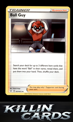 Ball Guy 057/072 Pokemon Uncommon Shining Fates Card NM
