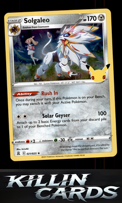 Solgaleo 021/025 Pokemon Holo Rare Celebrations Card NM