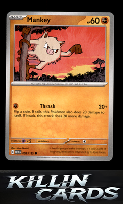 Mankey 056/165 Pokemon Common SV: Scarlet & Violet 151 Card NM