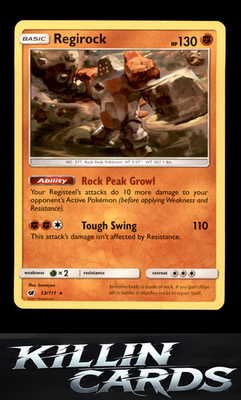 Regirock 53/111 Pokemon Rare SM - Crimson Invasion Card NM