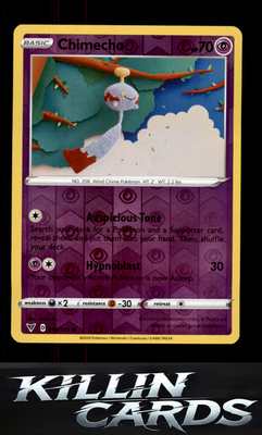 Reverse Holofoil Chimecho 072/185 Pokemon Common SWSH04: Vivid Voltage Card NM