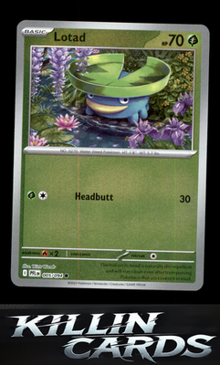 Reverse Holofoil Lotad 005/094 Pokemon Common ME02: Phantasmal Flames Card NM