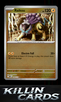 Reverse Holofoil Raikou 048/132 Pokemon Rare ME01: Mega Evolution Card NM