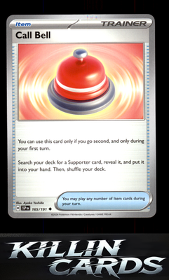 Call Bell 165/191 Pokemon Uncommon SV08: Surging Sparks Card NM