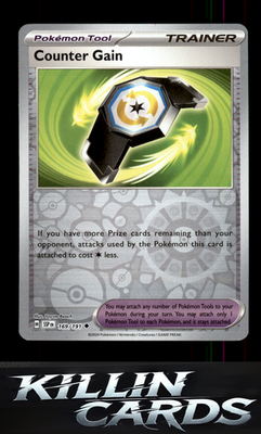 Reverse Holofoil Counter Gain 169/191 Pokemon Uncommon SV08: Surging Sparks Card