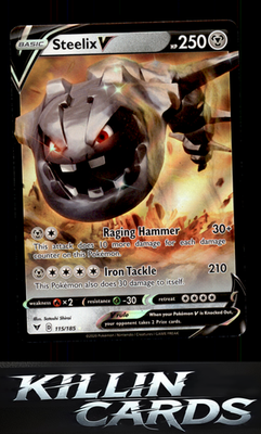Steelix V 115/185 Pokemon Ultra Rare SWSH04: Vivid Voltage Card NM