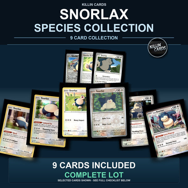 Pokemon TCG Snorlax Species Collection 9 Different Cards