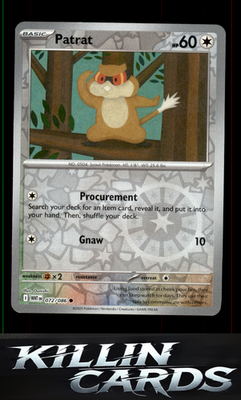 Reverse Holofoil Patrat 072/086 Pokemon Common SV: White Flare Card NM