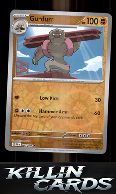 Reverse Holofoil Gurdurr 048/086 Pokemon Common SV: Black Bolt Card NM