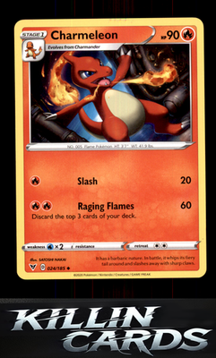 Charmeleon 024/185 Pokemon Uncommon SWSH04: Vivid Voltage Card LP