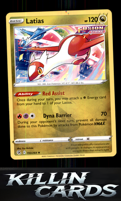 Latias 193/264 Pokemon Rare SWSH08: Fusion Strike Card NM