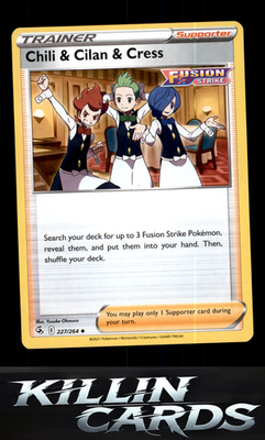 Chili & Cilan & Cress 227/264 Pokemon Uncommon SWSH08: Fusion Strike Card NM