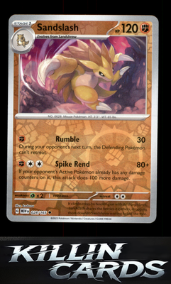 Reverse Holofoil Sandslash 028/165 Pokemon Uncommon SV: Scarlet & Violet 151 Car