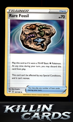 Rare Fossil 167/189 Pokemon Uncommon SWSH03: Darkness Ablaze Card NM