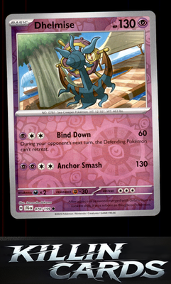 Reverse Holofoil Dhelmise 070/159 Pokemon Common SV09: Journey Together Card NM