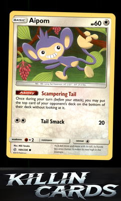 Aipom 169/236 Pokemon Common SM - Cosmic Eclipse Card NM