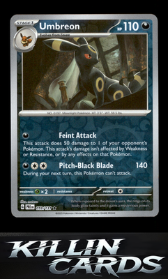 Reverse Holofoil Umbreon 059/131 Pokemon Rare SV: Prismatic Evolutions Card NM