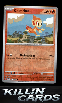 Reverse Holofoil Chimchar 031/167 Pokemon Common SV06: Twilight Masquerade Card