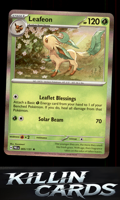 Leafeon 005/131 Pokemon Rare SV: Prismatic Evolutions Card NM