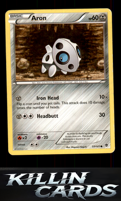 Aron 57/101 Pokemon Common Plasma Blast Card NM
