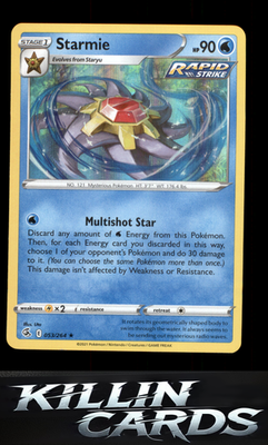 Starmie 053/264 Pokemon Holo Rare SWSH08: Fusion Strike Card NM