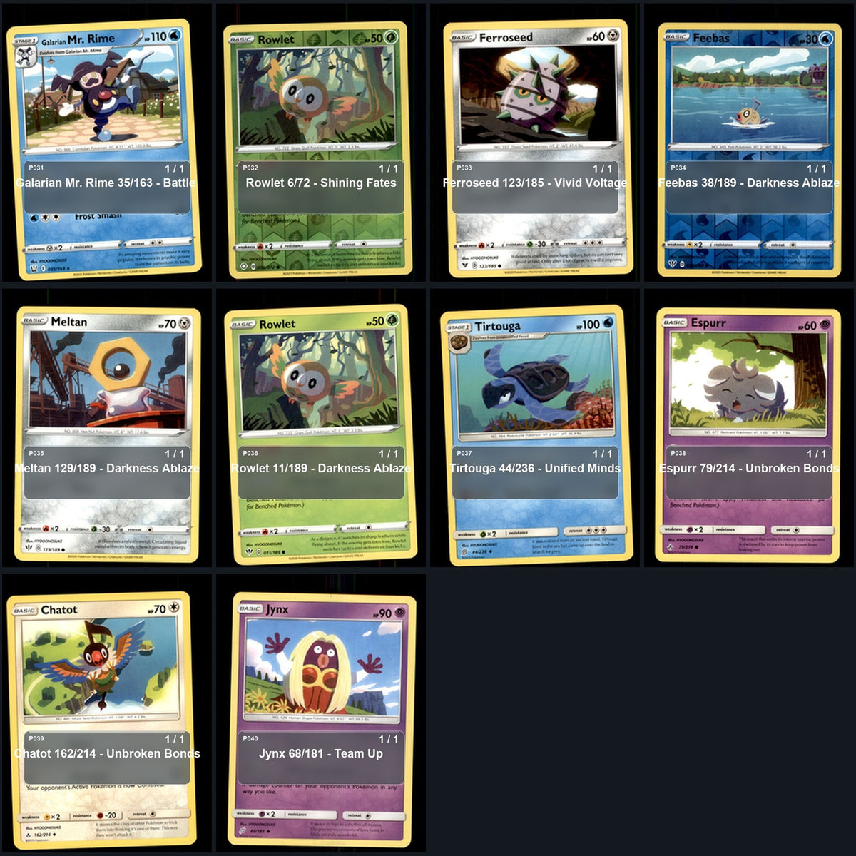 Pokemon TCG HYOGONOSUKE Artist Collection 40 Cards Lot