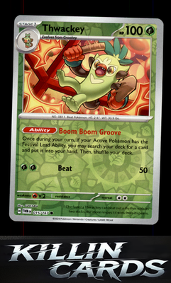 Reverse Holofoil Thwackey 015/167 Pokemon Common SV06: Twilight Masquerade Card