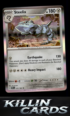 Steelix - 125/182 125/182 Pokemon Rare SV04: Paradox Rift Card NM