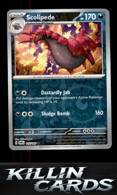 Reverse Holofoil Scolipede 117/167 Pokemon Uncommon SV06: Twilight Masquerade Ca