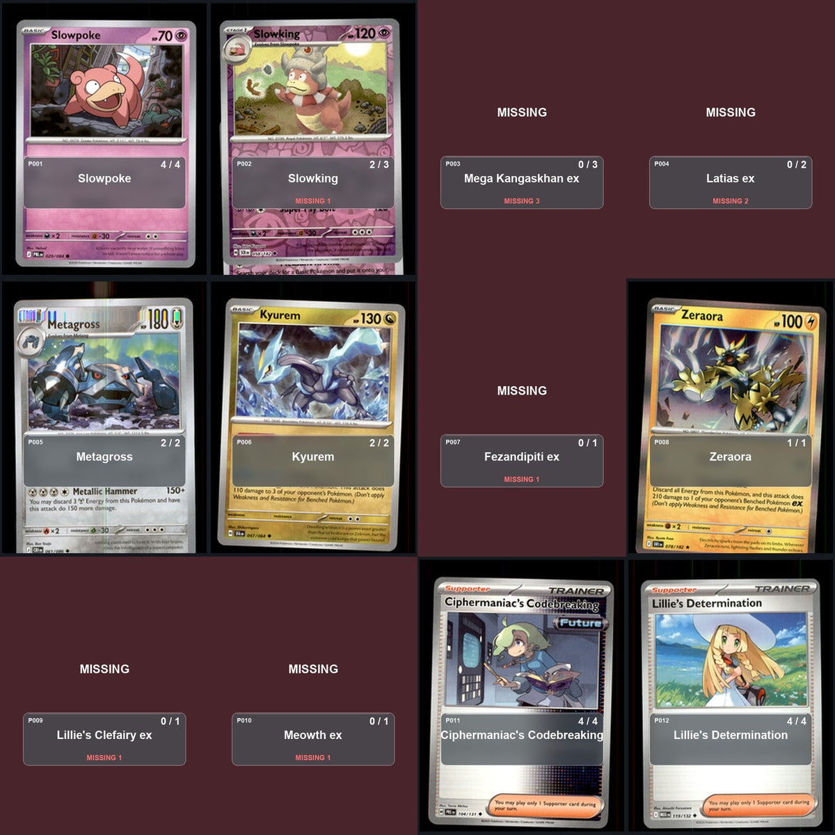 Partial Pokemon TCG World Championships 2026 Slowking Decklist 43 Cards Deck