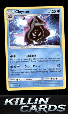 Cloyster 34/149 Pokemon Rare SM Base Set Card NM
