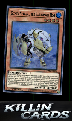 1st Edition Gizmek Arakami, the Hailbringer Hog DAMA-EN018 YuGiOh Super Rare Daw