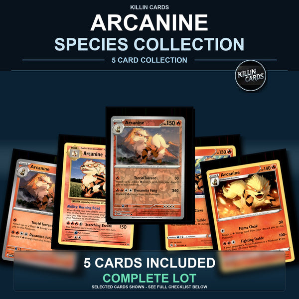 Pokemon TCG Arcanine Species Collection 5 Different Cards