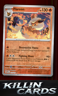 Reverse Holofoil Flareon 013/131 Pokemon Rare SV: Prismatic Evolutions Card NM
