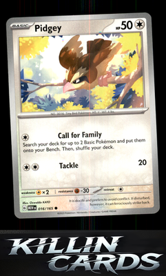 Pidgey 016/165 Pokemon Common SV: Scarlet & Violet 151 Card NM