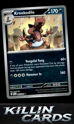 Reverse Holofoil Krookodile 066/094 Pokemon Uncommon ME02: Phantasmal Flames Car