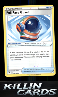 Full Face Guard 148/203 Pokemon Uncommon SWSH07: Evolving Skies Card NM