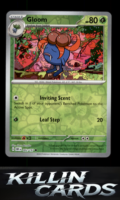Reverse Holofoil Gloom 002/197 Pokemon Common SV03: Obsidian Flames Card NM