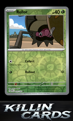 Reverse Holofoil Rellor 024/182 Pokemon Common SV10: Destined Rivals Card NM